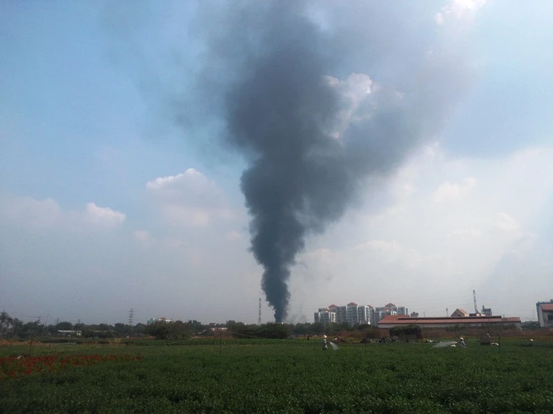 Cơ sở thực phẩm cháy, công nhân hoảng loạn tháo chạy ảnh 1